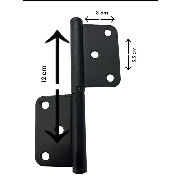 Ennalbur 12 cm Siyah Yönsüz Cerman Menteşe - Resim 6