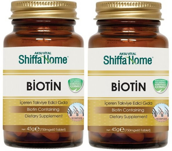 Shiffa Home Biotin B7 Vitamini 750mg 60 Tablet 2 Kutu - 1