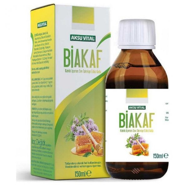 Biakaff Kekik Içeren Sıvı Takviye Edici Gıda Öksürük Şurubu 150 ml - 1