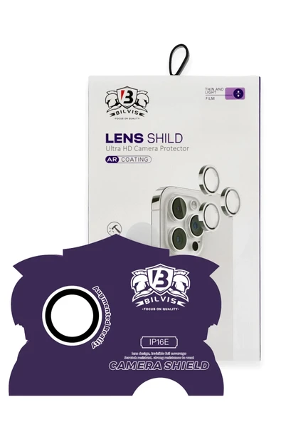 HarmonyAura iPhone 16E Bilvis Titan Kamera Lens - Beyaz - Resim 3