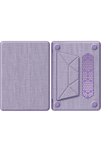 HarmonyAura Macbook Pro 13 2020 Macbook Kumaş Kapak - Mor - Resim 2