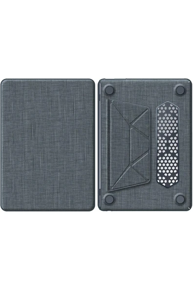 HarmonyAura Macbook Air 13.6 Macbook Kumaş Kapak - Gri - Resim 2