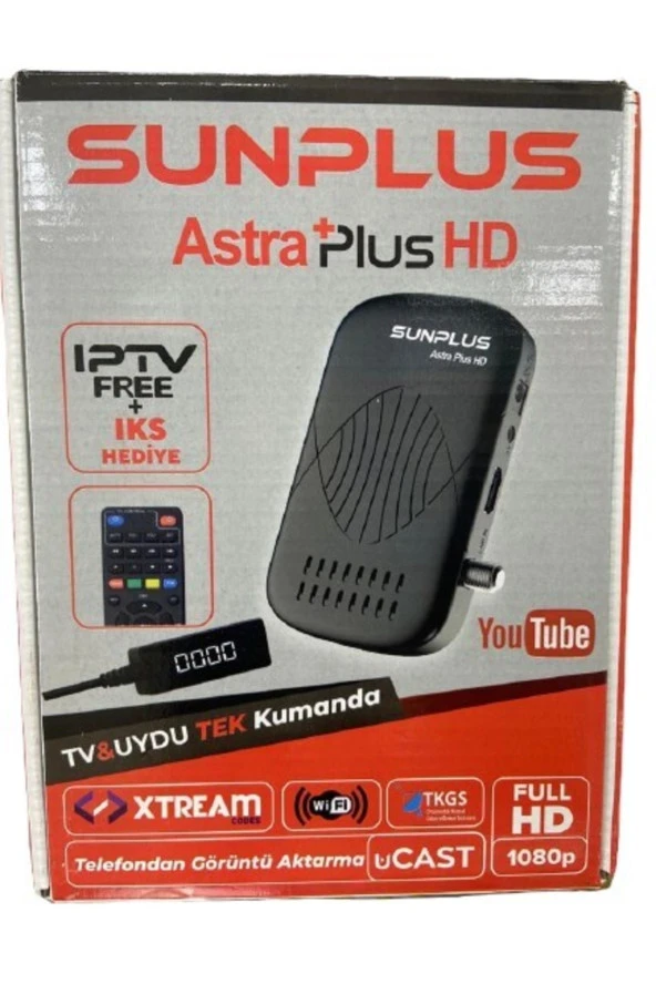 SUNPLUS ASTRAPLUS HD UYDU ALICISI ÇANAKSIZ UYDU FULL HD 1080P TV & UYDU TEK KUMANDA