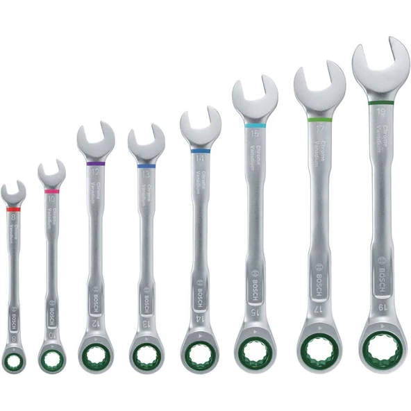 Bosch 8 Parça Kombine Anahtar Seti - Resim 10