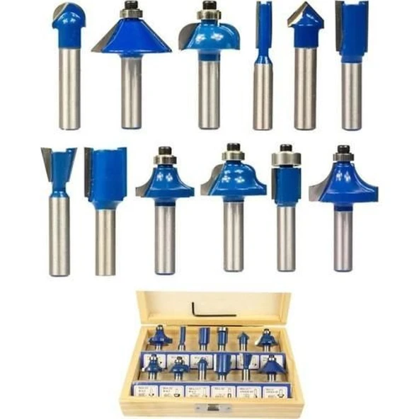 Topshop 03039 8 mm 12 Parça Ahşap Freze Uç Seti - Resim 4