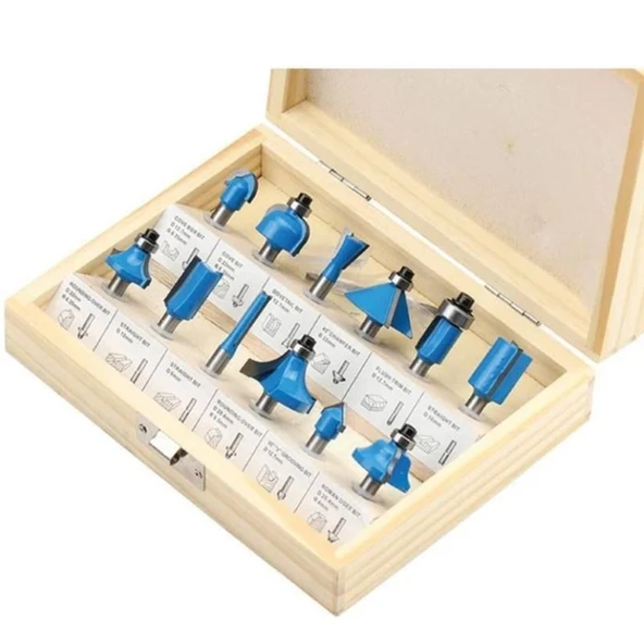 Topshop 03039 8 mm 12 Parça Ahşap Freze Uç Seti - Resim 11