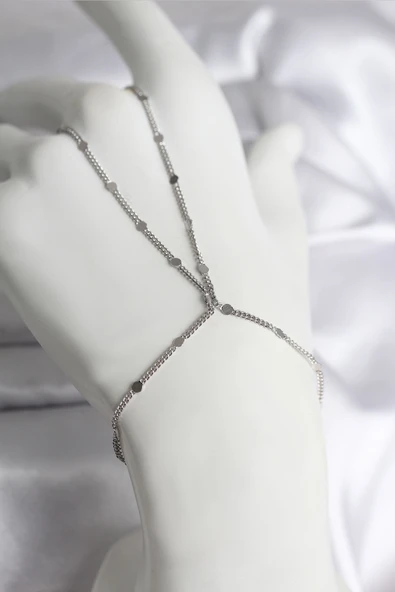 316L Çelik Gümüş Renk Parçalı Ezme Zincir Model Kadın Şahmeran - TJ-SN727 ürün görseli 1