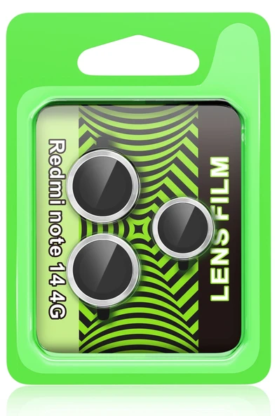 HarmonyAura Xiaomi Redmi Note 14 4G Raze Metal Kamera Lens - Gümüş ürün görseli 1