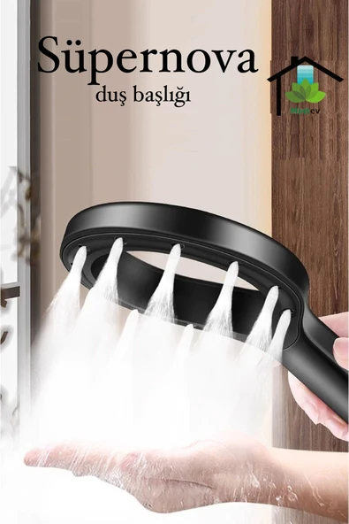 mintev Siyah Süpernova Modern Duş Başlığı ürün görseli 1