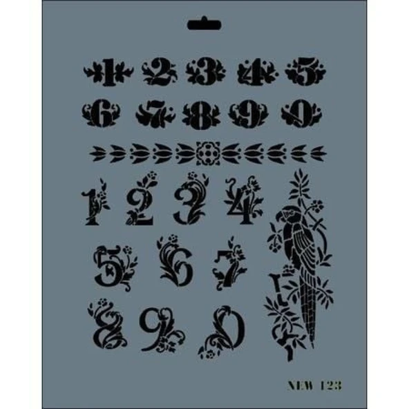 Rich New Seri N-123 Stencil 35x25 cm - Resim 3