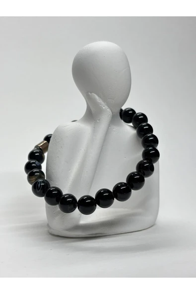 gemsartdeco SİYAH AKİK DOĞALTAŞ BİLEKLİK