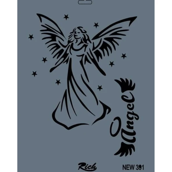 Rich New Seri N-391 Stencil 35x25 cm - Resim 3
