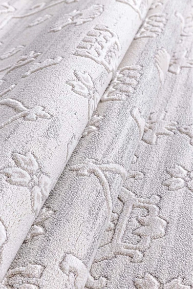 İpek Halı Dalida 3215A Yumuşak Dokulu İskandinav Desenli Gri Krem Salon, Mutfak, Oturma, Çocuk Oda Halısı - Resim 3