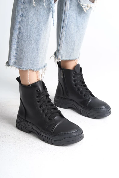 New Bloom Kadın Siyah Deri Günlük Bot ürün görseli 1