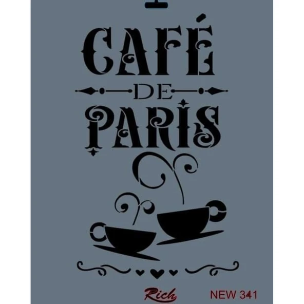 Rich New Seri N-341 Stencil 35x25 cm - Resim 3