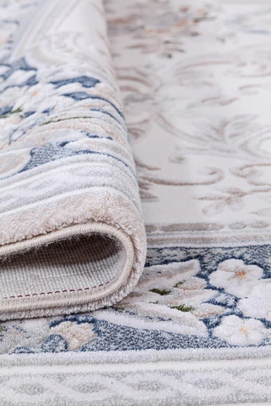 İpek Halı Saklıköy 3101a Gri Mavi Yumuşak Dokulu Tok Dokuma Modern Salon, Mutfak, Oturma, Çocuk Odası Halısı - Resim 3