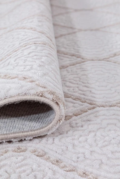 İpek Halı Saklıköy 3117a Bej Yumuşak Dokulu Tok Dokuma Modern Salon, Mutfak, Oturma, Çocuk Odası Halısı - Resim 4