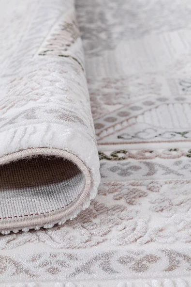 İpek Halı Saklıköy 3105a Gri Yeşil Yumuşak Dokulu Tok Dokuma Modern Salon, Mutfak, Oturma, Çocuk Odası Halısı - Resim 3