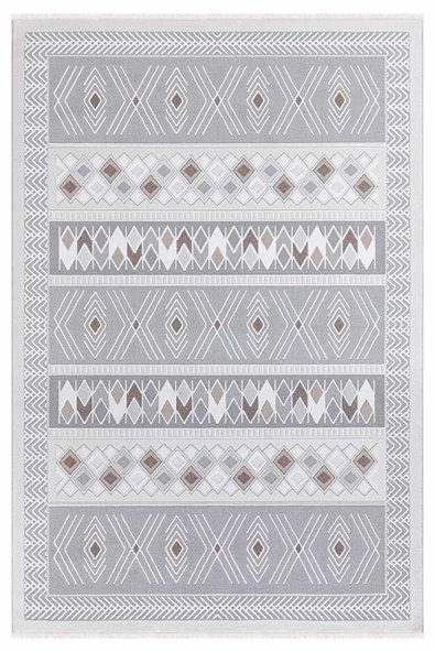 Home Dalida 3214A Yumuşak Dokulu İskandinav Desenli Gri Krem Salon, Mutfak, Oturma, Çocuk Oda Halısı ürün görseli 1