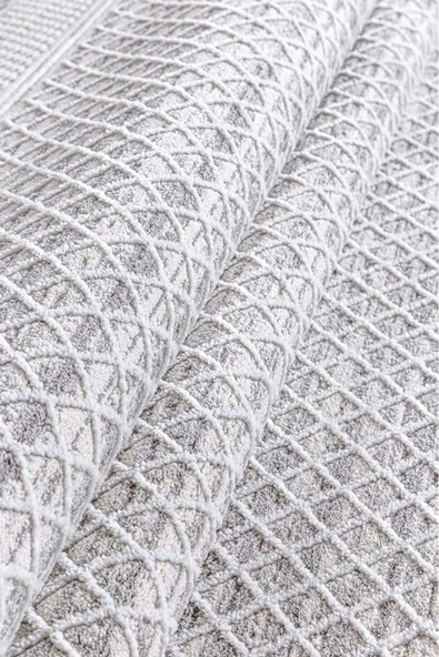 İpek Halı Dalida 3209A Yumuşak Dokulu İskandinav Desenli Gri Krem Salon, Mutfak, Oturma, Çocuk Oda Halısı - Resim 3