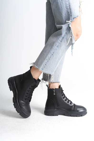 New Bloom Kadın Siyah Deri Günlük Bot - Resim 2