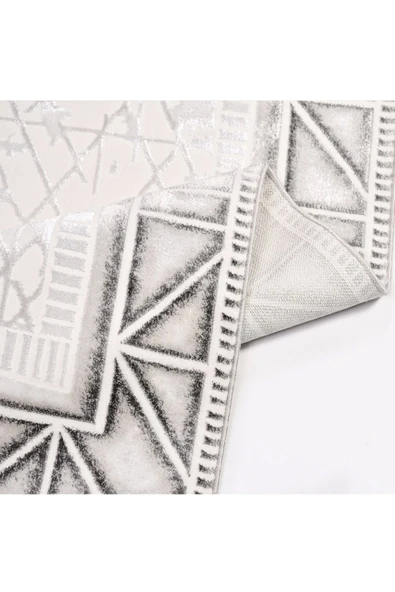 İpek Halı Sihir 17357 Beyaz Mavi Modern Salon Halısı - Resim 4