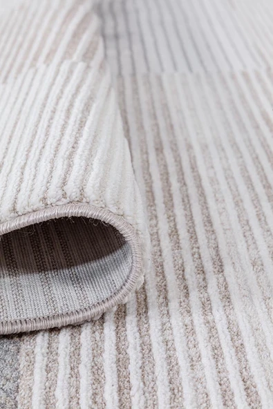 İpek Halı Dalida 3201A Yumuşak Dokulu İskandinav Desenli Bej Krem Salon, Mutfak, Oturma, Çocuk Oda Halısı - Resim 2