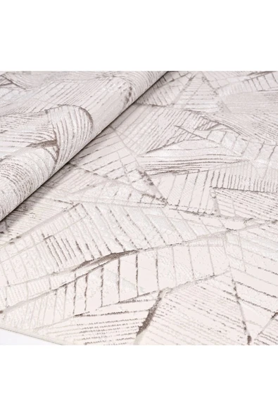 İpek Halı Sihir 17308 Beyaz Kahve Modern Salon Halısı - Resim 6