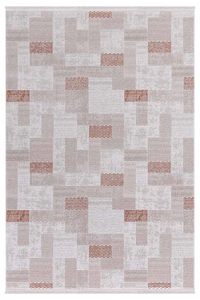 İpek Halı Saklıköy 3111a BejKiremit Yumuşak Dokulu Tok Dokuma Modern Salon, Mutfak, Oturma, Çocuk Odası Halısı ürün görseli 1