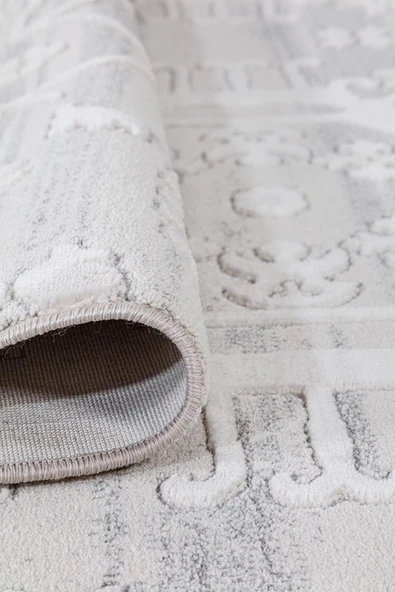 İpek Halı Dalida 3215A Yumuşak Dokulu İskandinav Desenli Gri Krem Salon, Mutfak, Oturma, Çocuk Oda Halısı - Resim 2