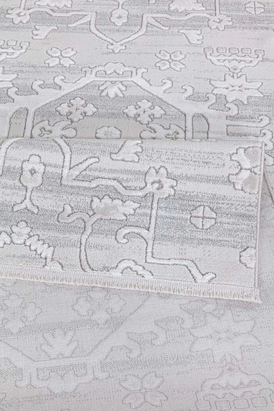 İpek Halı Dalida 3215A Yumuşak Dokulu İskandinav Desenli Gri Krem Salon, Mutfak, Oturma, Çocuk Oda Halısı - Resim 4