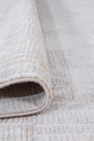 İpek Halı Alaçatı 2613a Bej Kiremit Yumuşak Dokulu Modern Salon, Mutfak, Oturma, Çocuk Odası Halısı - Resim 2