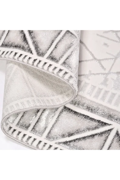 İpek Halı Sihir 17357 Beyaz Mavi Modern Salon Halısı - Resim 5