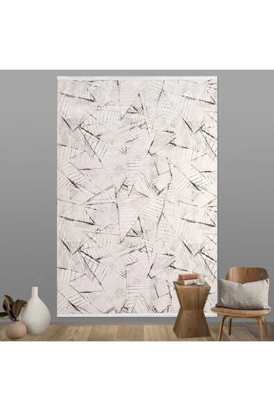 İpek Halı Sihir 17308 Beyaz Kahve Modern Salon Halısı ürün görseli 1