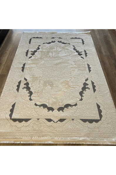 İpek Halı Sihir 17351 Beyaz Mavi Modern Salon Halısı - Resim 7