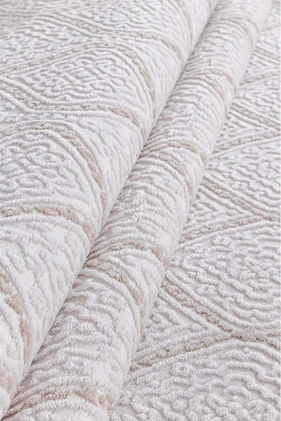 İpek Halı Saklıköy 3117a Bej Yumuşak Dokulu Tok Dokuma Modern Salon, Mutfak, Oturma, Çocuk Odası Halısı - Resim 2