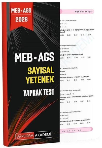 Pegem 2026 MEB-AGS Sayısal Yetenek Yaprak Test Pegem Akademi Yayınları ürün görseli 1