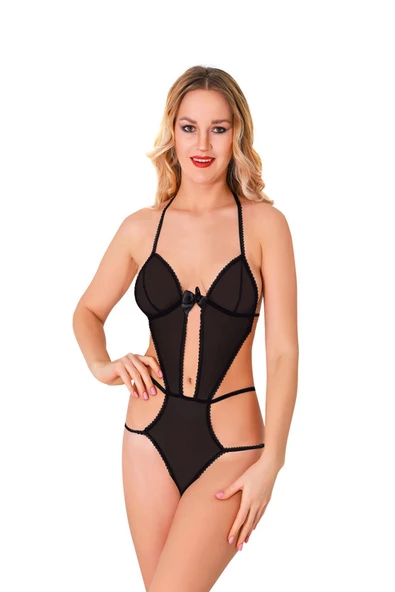 Siyah Lcralı Tül Bodysuit ürün görseli 1