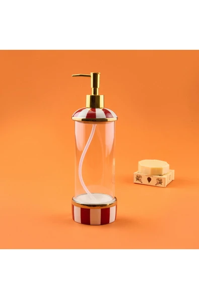 ASPARTAM Maura Rossa Tekli Cam Sabunluk - Renkli / Sarı - 540 ml - Resim 2