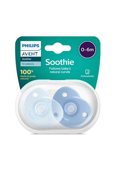Philips Avent Soothie Emzik 0-6ay Mavi ikili (3 ADET) ürün görseli 1