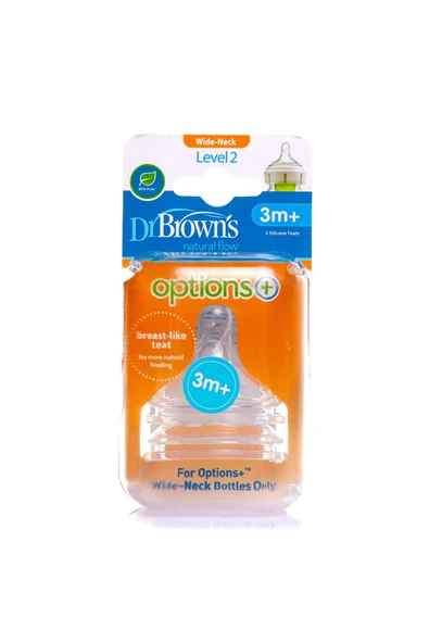 Dr.Brown's DB 2201 Dr Browns Geniş Ağız Options+ Biberon Emziği 3ay+ (4 ADET) ürün görseli 1