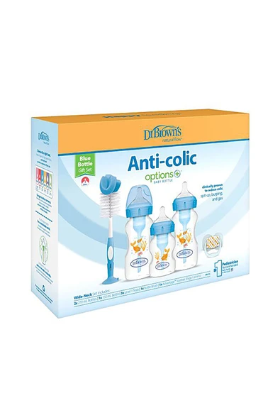 MATMEL DB 3620 Geniş Ağız Anti-Kolik Options+ PP Biberon Mavi Hediye seti 1 Adet ürün görseli 1