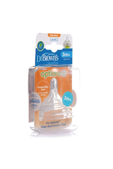 Dr.Brown's DB 2201 Dr Browns Geniş Ağız Options+ Biberon Emziği 3ay+ (4 ADET) - Resim 2