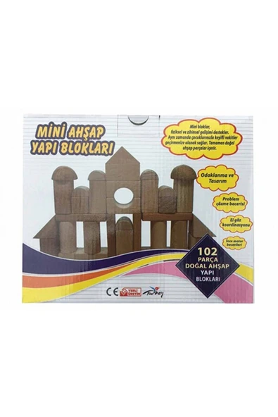 Jaju Baby Ahşap Mini Yapı Blokları Kişisel Gelişim Tasarım ve Beceri Oyunu (2 ADET) - Resim 3