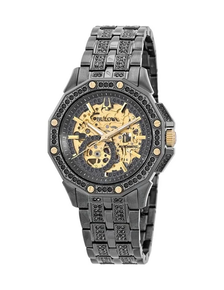 Bulova Octava Otomatik Crystal Gold Skeleton Erkek Kol Saati 98a293 - Resim 2