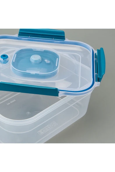 MATMEL Diktdörtgen Vakumlu Kilitli Saklama Kabı - Asorti - 3,4 lt - Resim 2