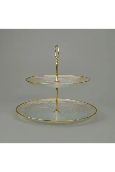 MATMEL Kitchen Paloma 2 Katlı Kurabiyelik - Şeffaf / Altın ürün görseli 1