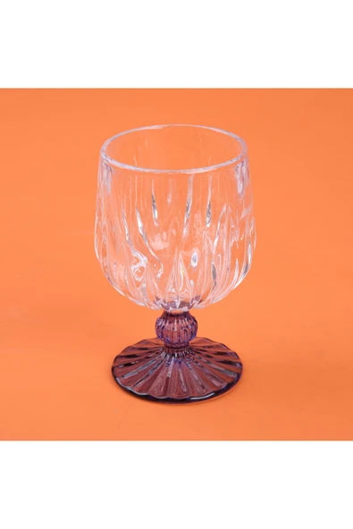 ASPARTAM Kitchen Ayaklı Borosilikat Cam Bardak - Mavi / Şeffaf - 210 ml - Resim 3