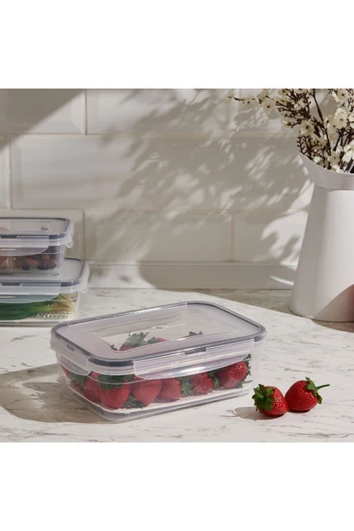 teknotrust Renkli Dikdörtgen Bölmeli Saklama Kabı, 1,4 lt, Pratik ve Şık Mutfak Gereci ürün görseli 1