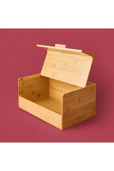 MATMEL Agata Bambu Ekmek Dolabı - Açık Kahverengi - Resim 3